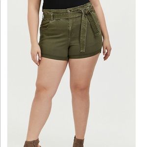 🆕 SELF TIE PAPERBAG WAIST SHORT - TWILL OLIVE